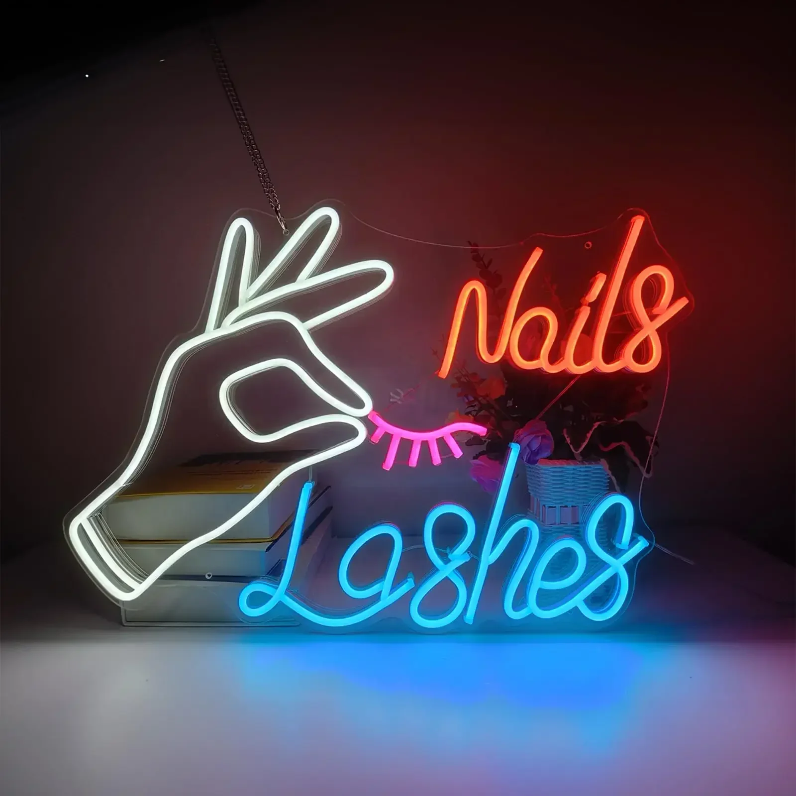 Eyelash Extension Logo - علامة نيون رموش أظافر LED لتزيين