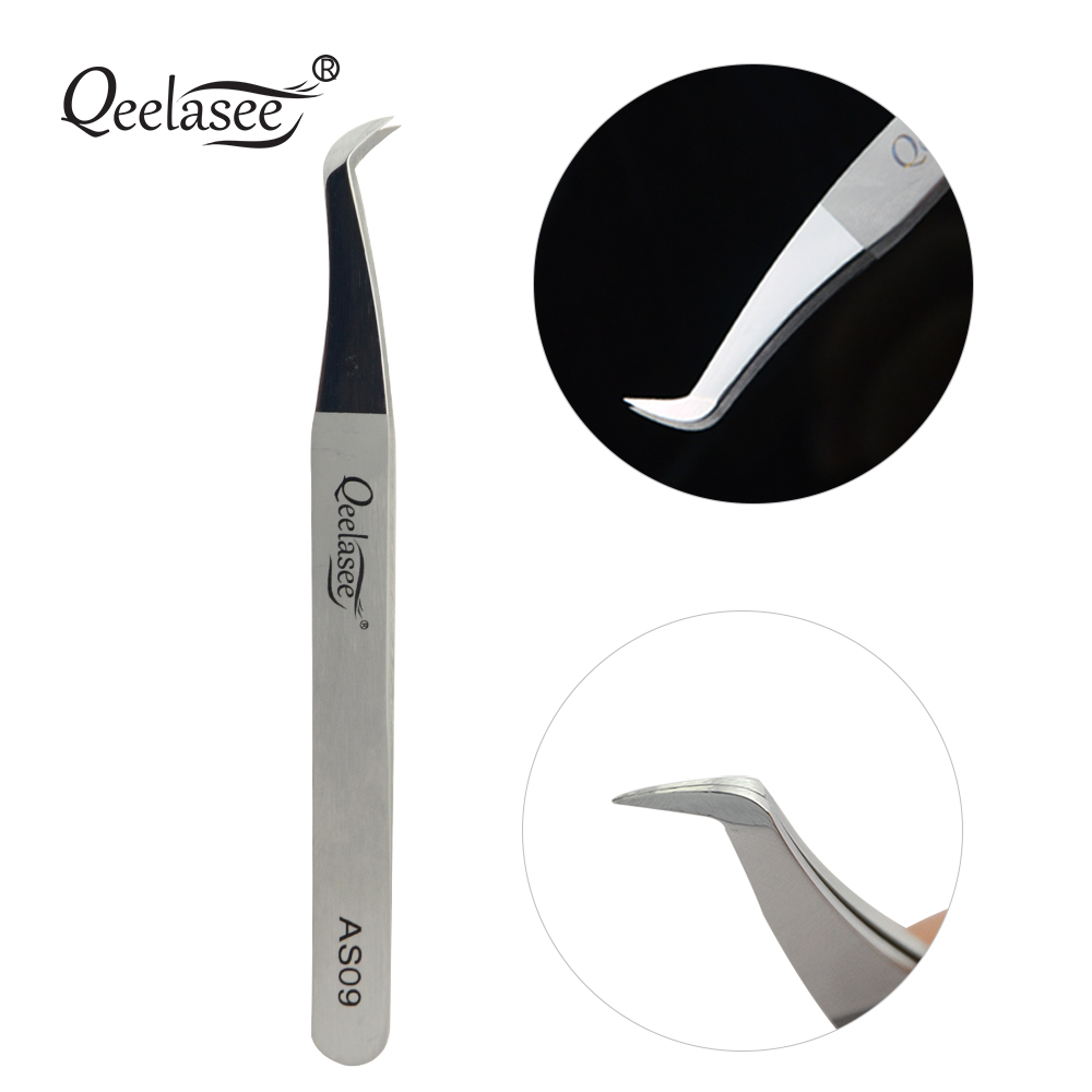 Eyelash Extension Logo - ملقط رموش Qeelasee AS09 من الفولاذ