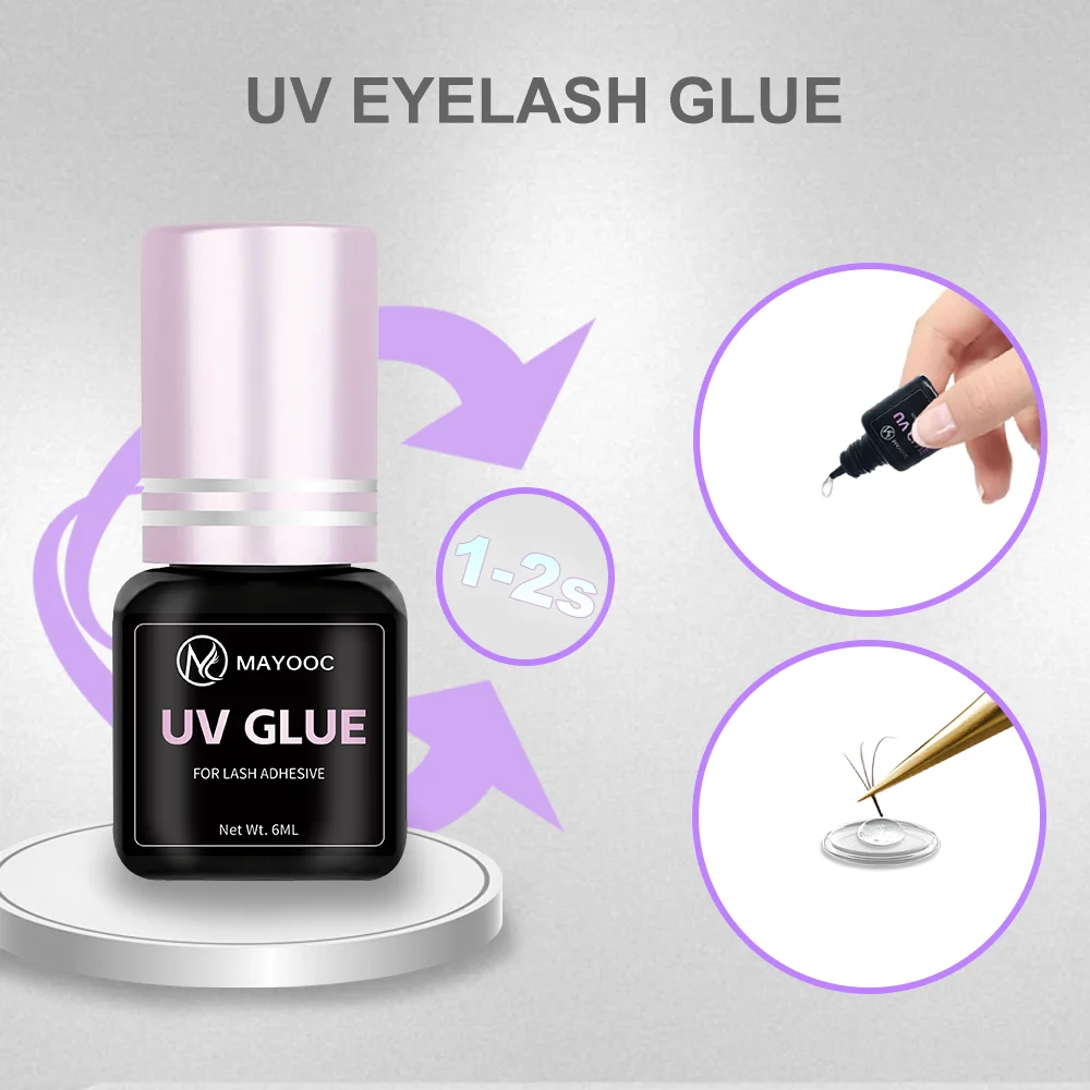 MAYOOC التجفيف السريع 0.1S UV  - مراجعة Eyelash Extension Logo وسعره