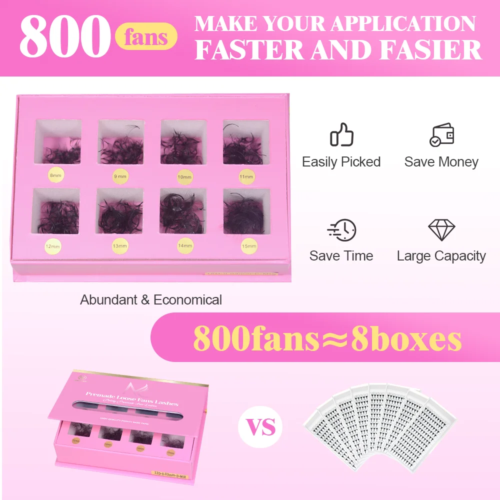 رموش MAYOOC 800Fans فضفاضة، وص - مراجعة Eyelash Extension Logo وسعره