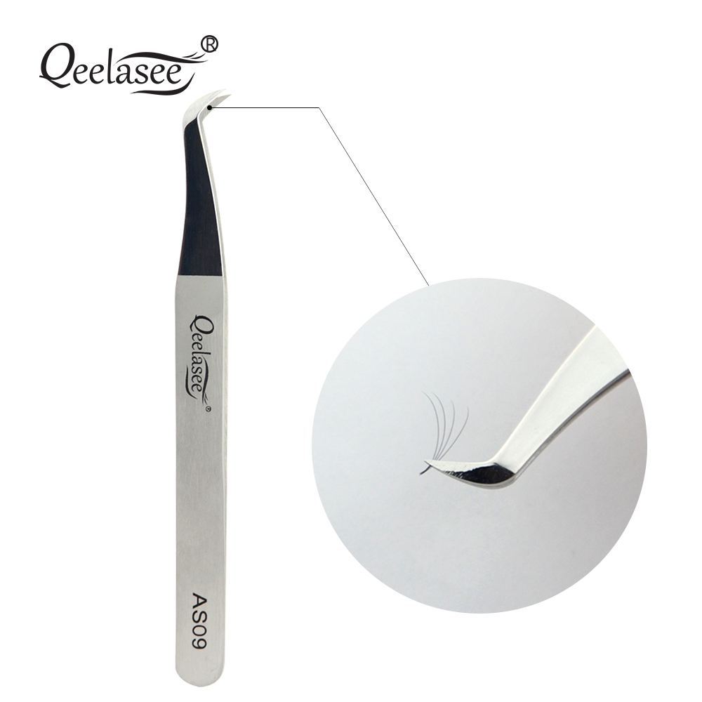ملقط رموش Qeelasee AS09 من الف - مراجعة Eyelash Extension Logo وسعره